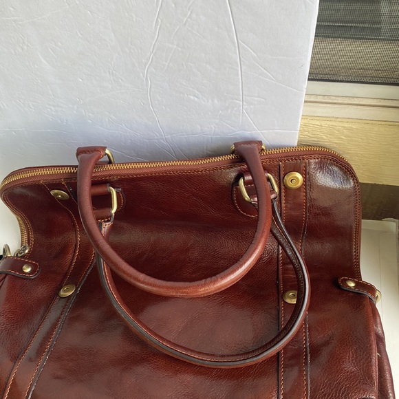 NWOT ALMA MINALO LEATHER HANDBAG/BACKPACK/BRIEFCASE- DARK BROWN - Picture 8 of 16